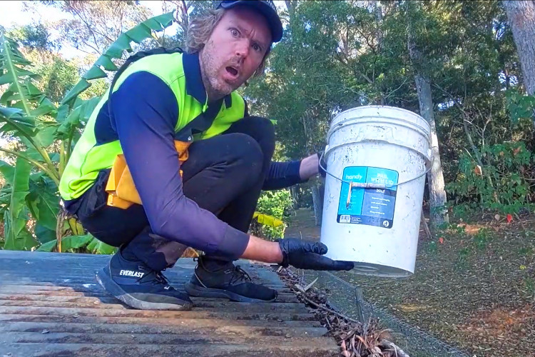 Having a bucket is essential for batemansbay gutter cleaning to be effective.